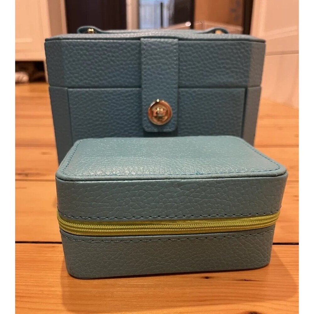 TWO Blue JEWELRY BOXES!! Organizer for Necklaces, Rings, Earrings, Bracelets